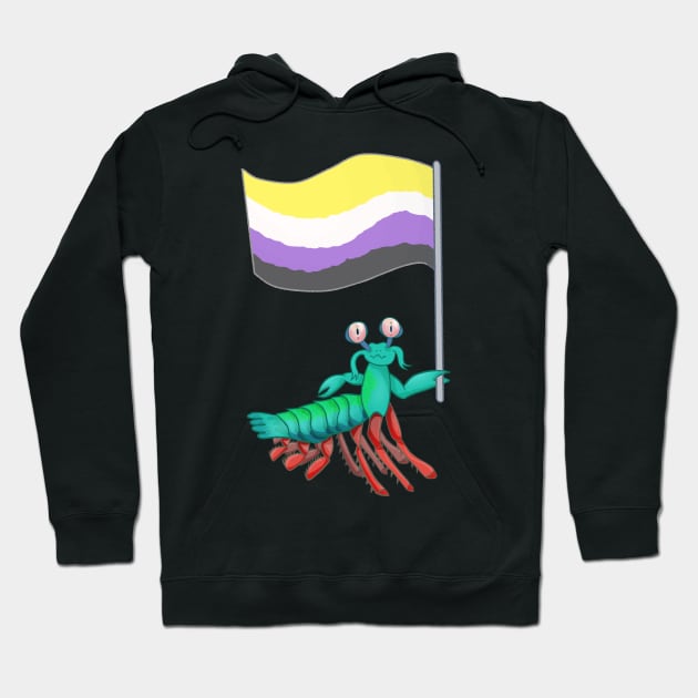 Mantis Shrimp Non-Binary Pride! Hoodie by Quirkball